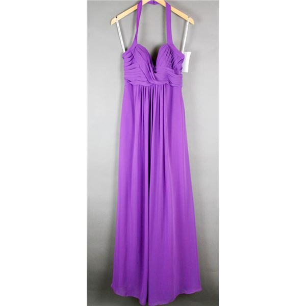 PURPLE ROMANTIC BRIDAL FORMAL DESIGNER DRESS;