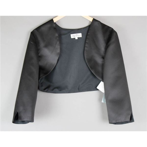 BLACK SATIN DAVINCI WOMEN'S FORMAL JACKET;
