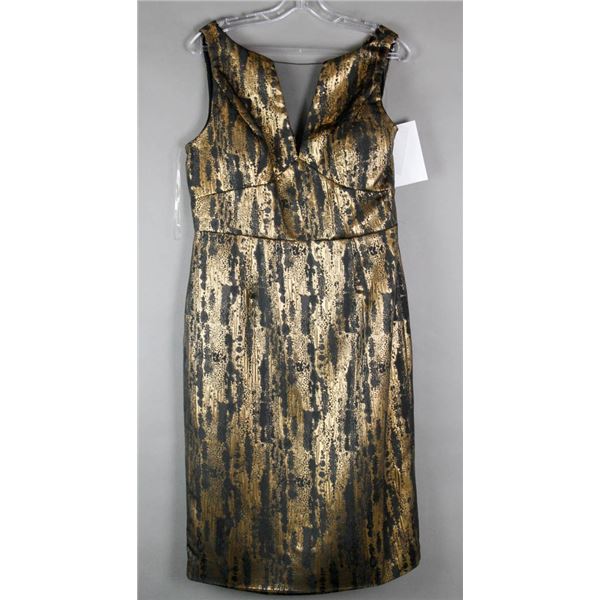 BLACK & GOLD JS GROUP FORMAL DESIGNER DRESS;