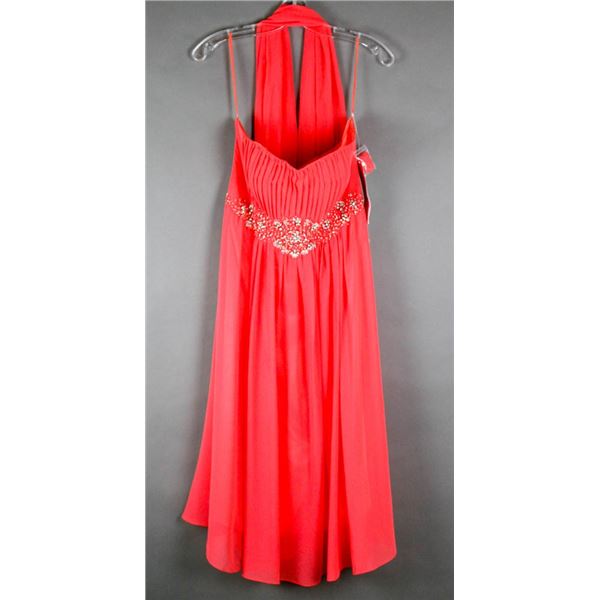 CORAL PINK JOLENE FORMAL DESIGNER DRESS;