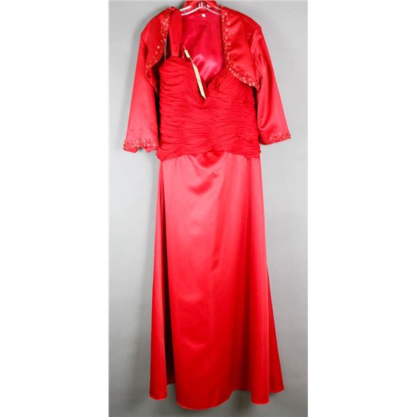 CARDINAL RED ANDY ANAND FORMAL 2PC DESIGNER DRESS
