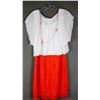 Image 1 : WHITE & RED LACE DK FASHION FORMAL DESIGNER DRESS;