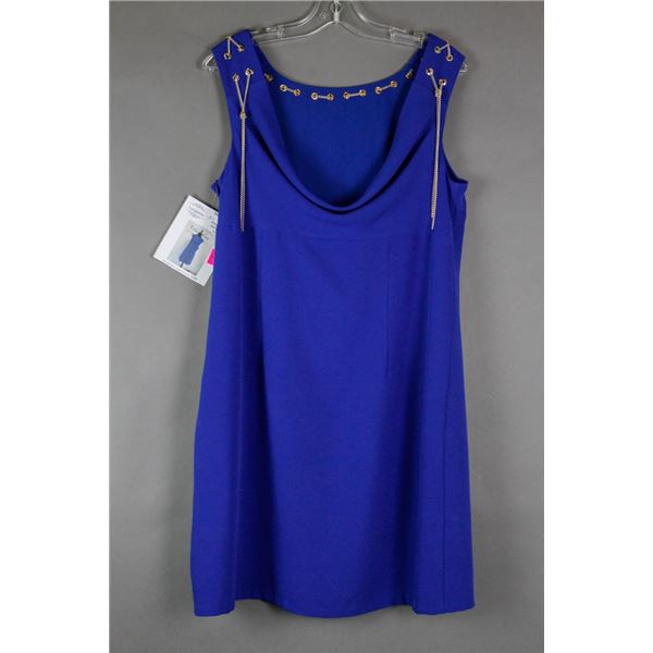 ROYAL BLUE/ GOLD CHAIN ACCENTED CARTISE FORMAL