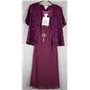 Image 1 : PURPLE JOLENE 2PC FORMAL DESIGNER DRESS & JACKET;