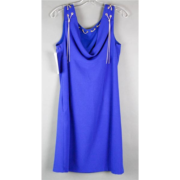 BLUE W/ GOLD CHAIN ACCENTED CARTISE FORMAL