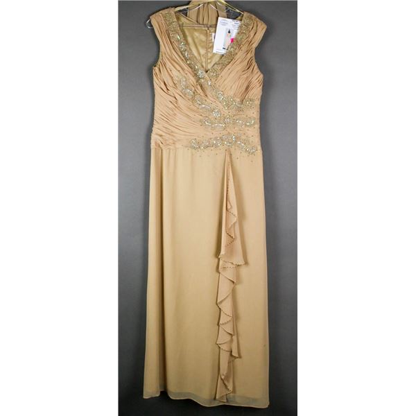 CHAMPAGNE MILANO 2PC FORMAL DESIGNER DRESS W/