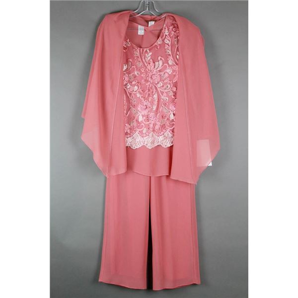 PINK JOLENE 3PC FORMAL DESIGNER DRESS OUTFIT;