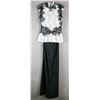 Image 1 : WHITE & BLACK LACE ALYCE FORMAL DESIGNER DRESS;