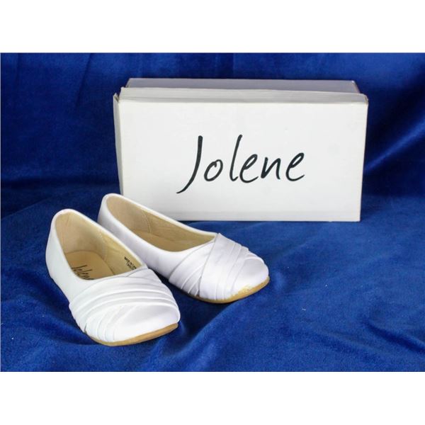 JOLENE WHITE INFANT SLIDE ON FORMAL SHOES;