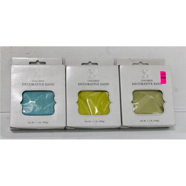 LOT OF 3- WEDDINGSTAR 1.1LB DECORATIVE SAND;