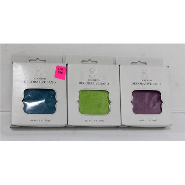 LOT OF 3- WEDDINGSTAR 1.1LB DECORATIVE SAND;