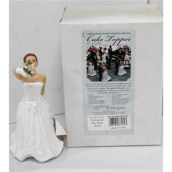 WEDDINGSTAR 6 .5" CAKE TOPPER; CAUCASIAN