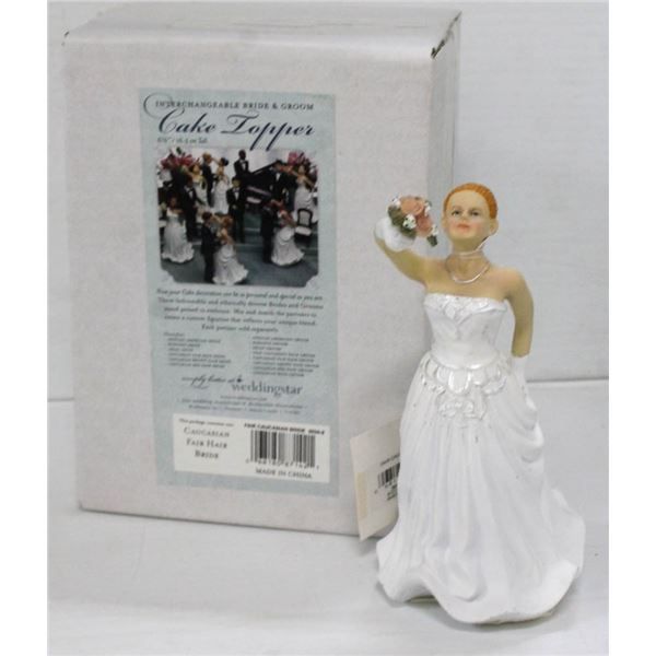WEDDINGSTAR 6 .5" CAKE TOPPER; CAUCASIAN