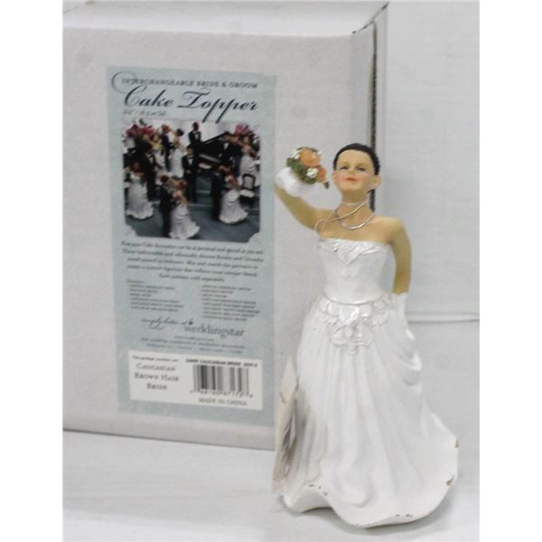 WEDDINGSTAR 6 .5" CAKE TOPPER; CAUCASIAN