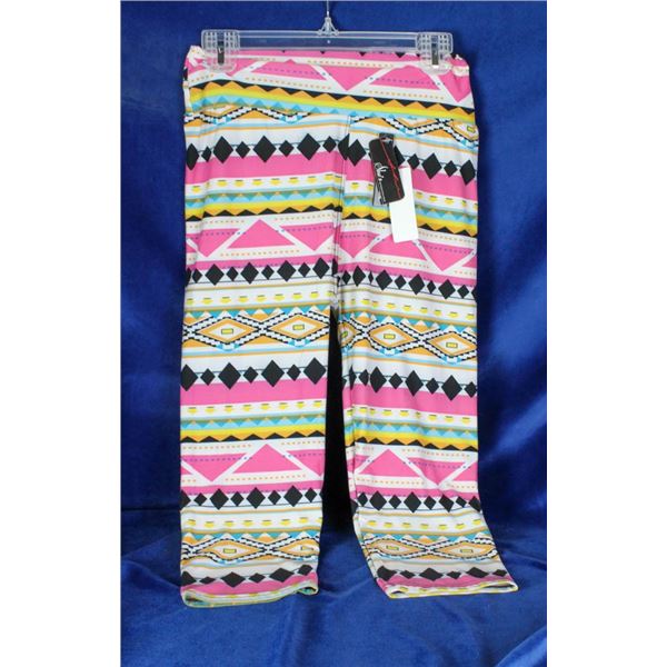 SHE'S MULTI COLORED AZTEK LEGGINGS; SIZE O/S