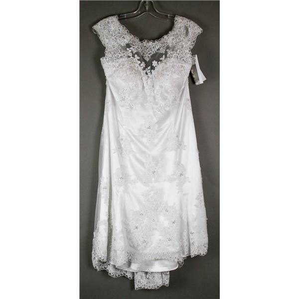 WHITE EMBROIDERED BONNY DESIGNER BRIDAL DRESS;