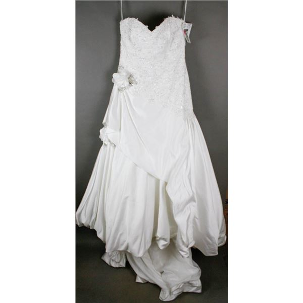 BONE SOFIA TOLLI  DESIGNER BRIDAL GOWN; SIZE 16