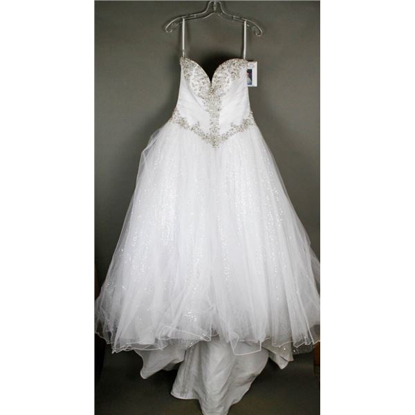 WHITE VENUS DESIGNER BRIDAL GOWN; SIZE 12