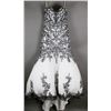 Image 1 : WHITE/ BLACK LACE DESIGNER BRIDAL GOWN; SIZE 16