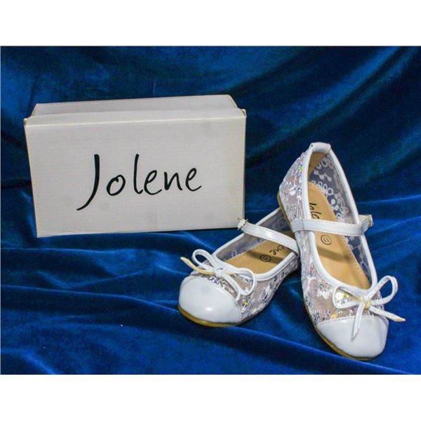 WHITE/ LACE JOLENE TODDLERS FORMAL SHOES; SIZE 11