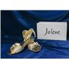 Image 1 : GOLD GLITTER JOLENE CHILDREN'S FORMAL SHOES; SIZE 2