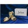 Image 1 : GOLD GLITTER JOLENE CHILDREN'S FORMAL SHOES; SIZE 4