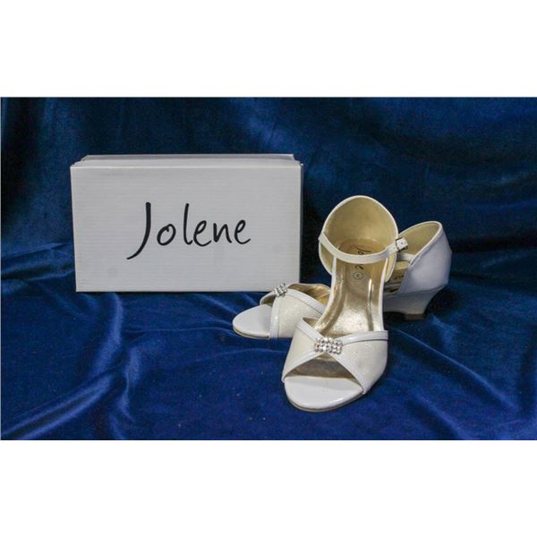 WHITE GLITTER JOLENE CHILDREN'S FORMAL HEELS;