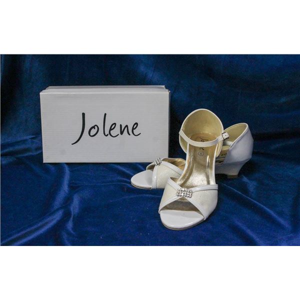 WHITE GLITTER JOLENE CHILDREN'S FORMAL HEELS;