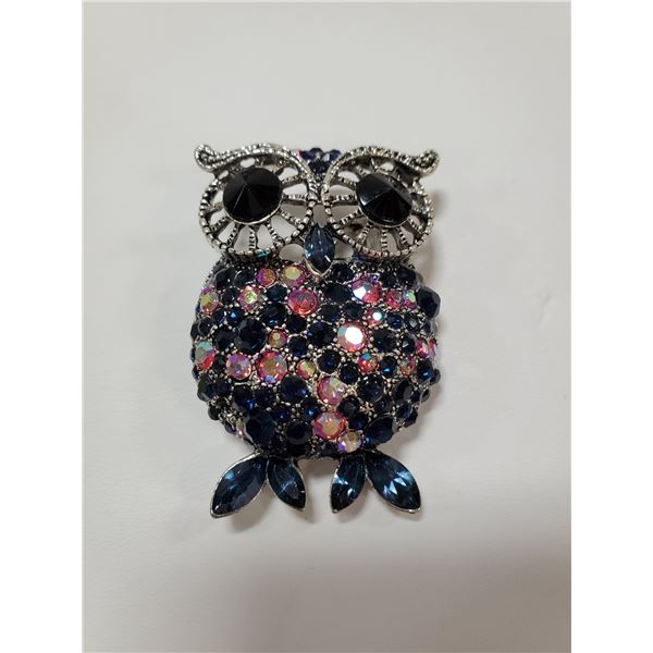 OWL RHINESTONE BROOCH