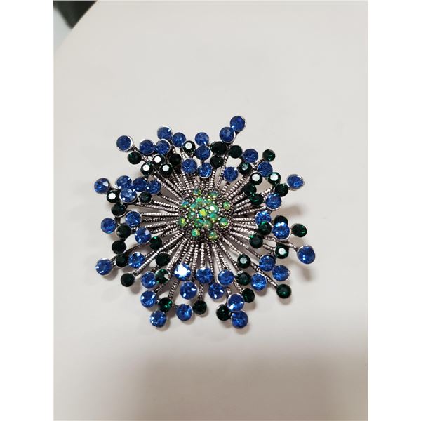 FIREWORK BURST RHINESTONE BROOCH