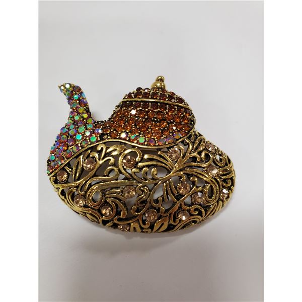 TEAPOT RHINESTONE BROOCH