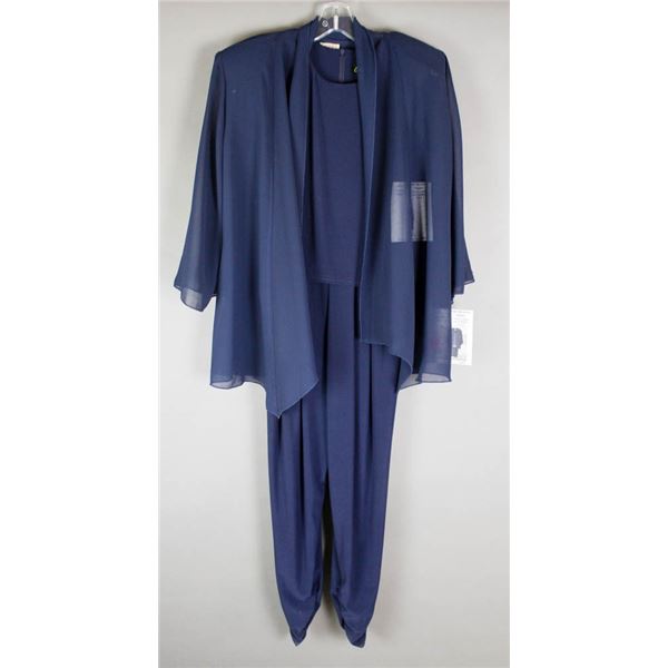 NAVY BLUE JOLENE DESIGNER FORMAL PANT SUIT;