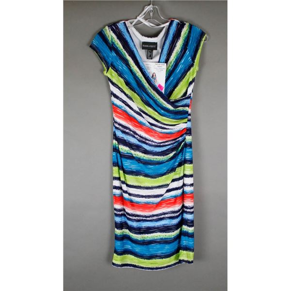 GREEN/ BLUE MULTI COLOR FRANK LYMAN DESIGNER DRESS