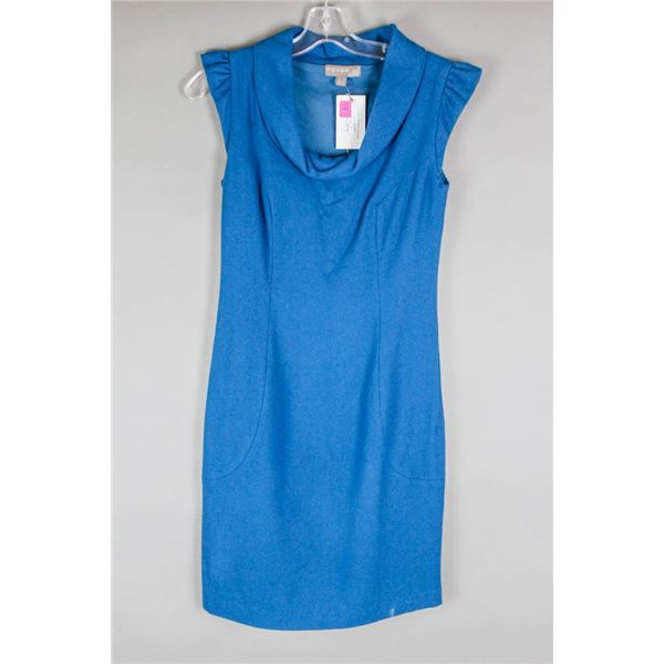 DARK TEAL FEVER LONDON DESIGNER DRESS; SIZE 4