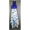 Image 1 : TWO TONE ROYAL BLUE & FLORAL SPLASH DESIGNER DRESS