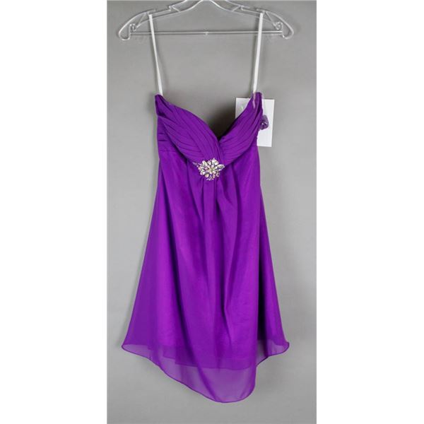 PURPLE ALYCE FORMAL DESIGNER DRESS; SIZE 0