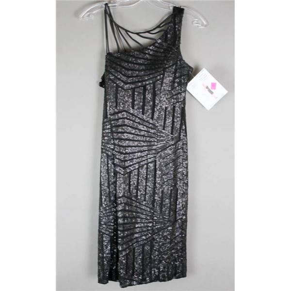 BLACK SEQUENCE CARTISE FORMAL DESIGNER DRESS;