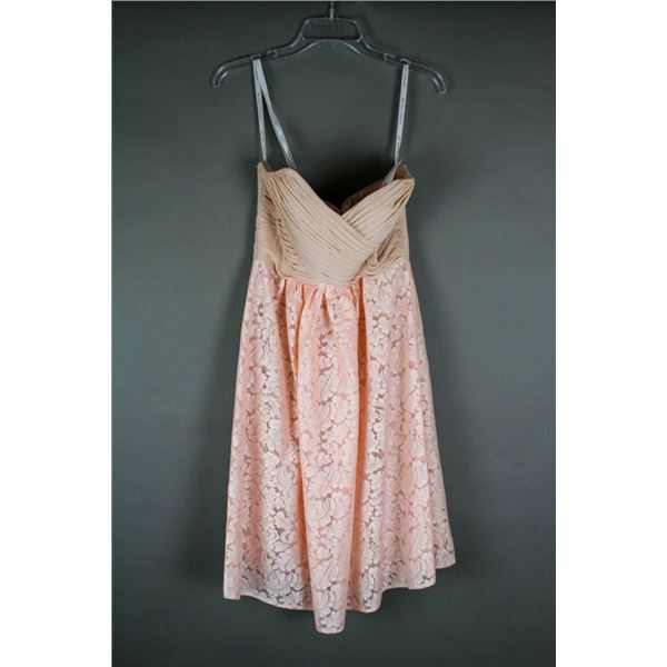 BLUSH LACE ADA JAMES FORMAL DESIGNER DRESS;