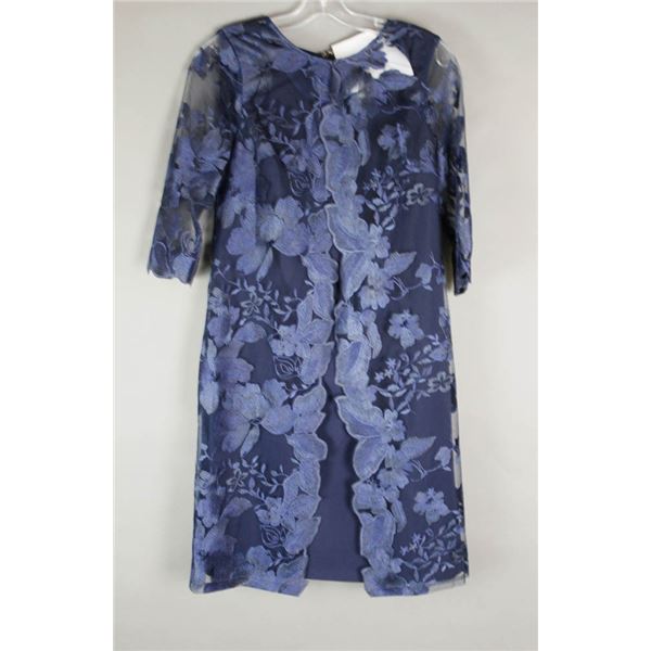 NAVY BLUE LACE JOLENE FORMAL DESIGNER DRESS W/