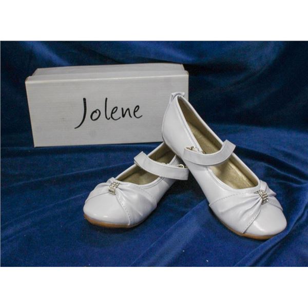 WHITE JOLENE TODDLERS FORMAL BALLET SLIPPER SHOES;
