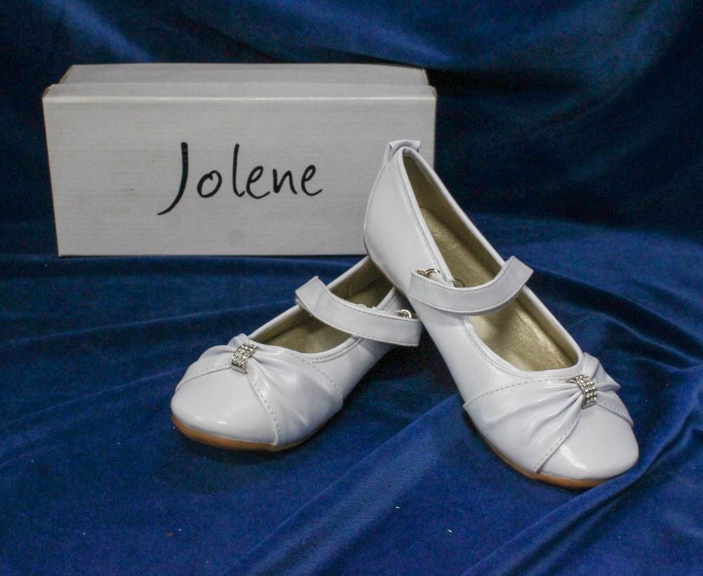 WHITE JOLENE CHILDREN�S FORMAL BALLET SLIPPER SHOES WHITE JOLENE CHILDREN�S FORMAL BALLET SLIPPER SHOES