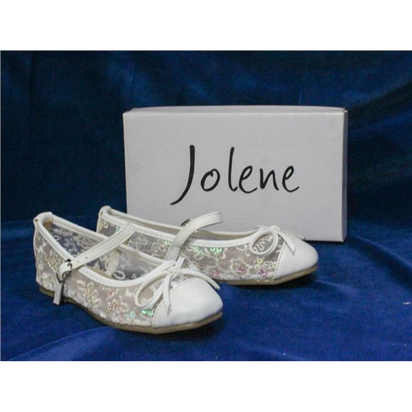 IVORY LACE JOLENE TODDLERS BRIDAL SLIPPERS;