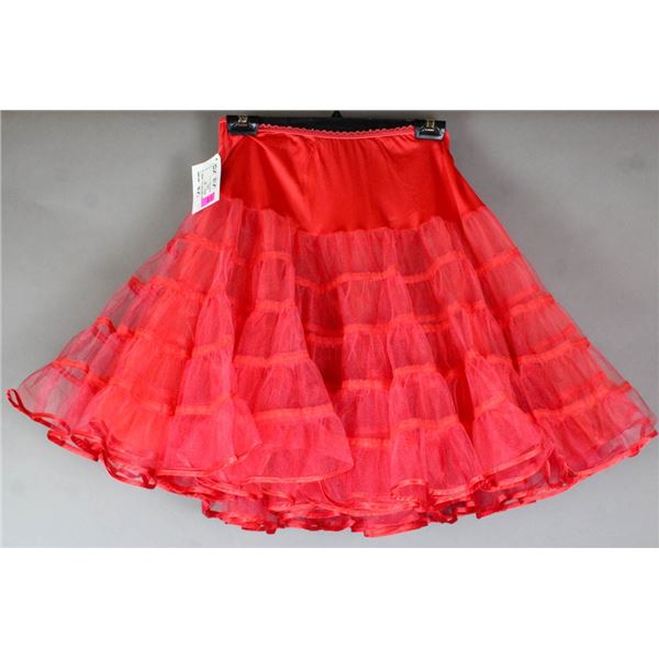 RED -CHERRY VELVET FASHION TUTU; SIZE MED