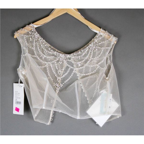 BONNY BRIDAL DESIGNER PLATINUM BEADED SHEER NUDE