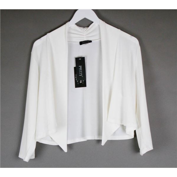 BONE WHITE JULIA IMPEX FORMAL OPEN FRONT BOLERO