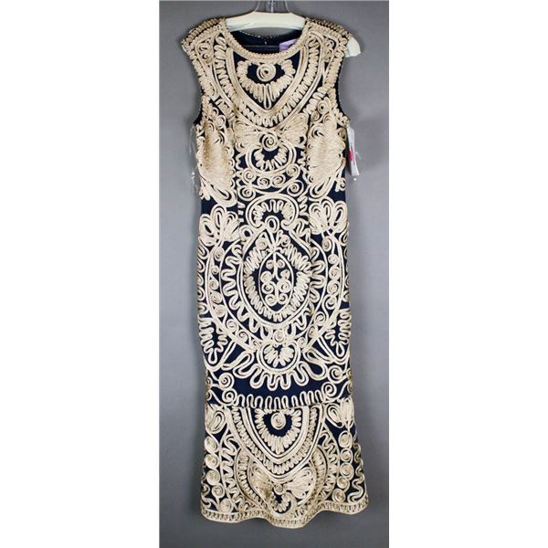 NAVY BLUE/ GOLD EMBROIDERED JS GROUP FORMAL