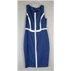 Image 1 : NAVY BLUE & WHITE FEVER LONDON DESIGNER DRESS;