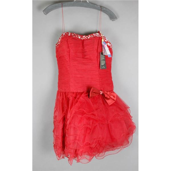 RED JOLENE FORMAL DESIGNER DRESS;