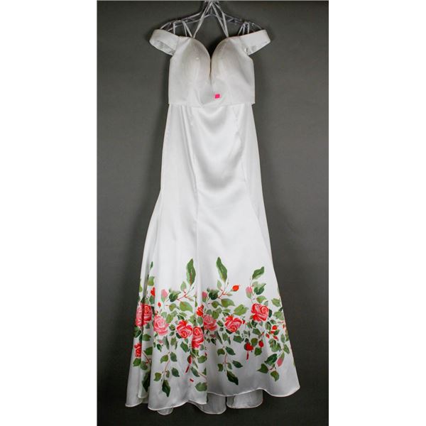 WHITE/ FLORAL BOTTOM ANGELA & ALISON 2PC BRIDAL