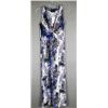 Image 1 : BLUE/ WHITE PRINTED JULIA IMPEX DESIGNER DRESS;